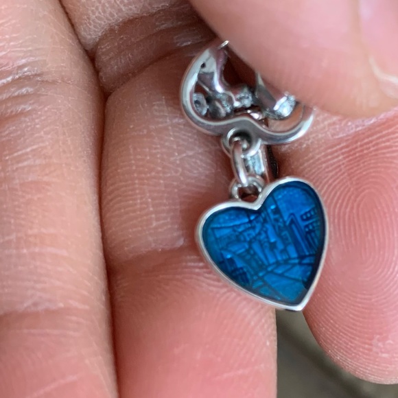 NWOT Disney Lady and the Tramp Heart Dangle Charm Pendant Sterling Silver 925 - Picture 6 of 10